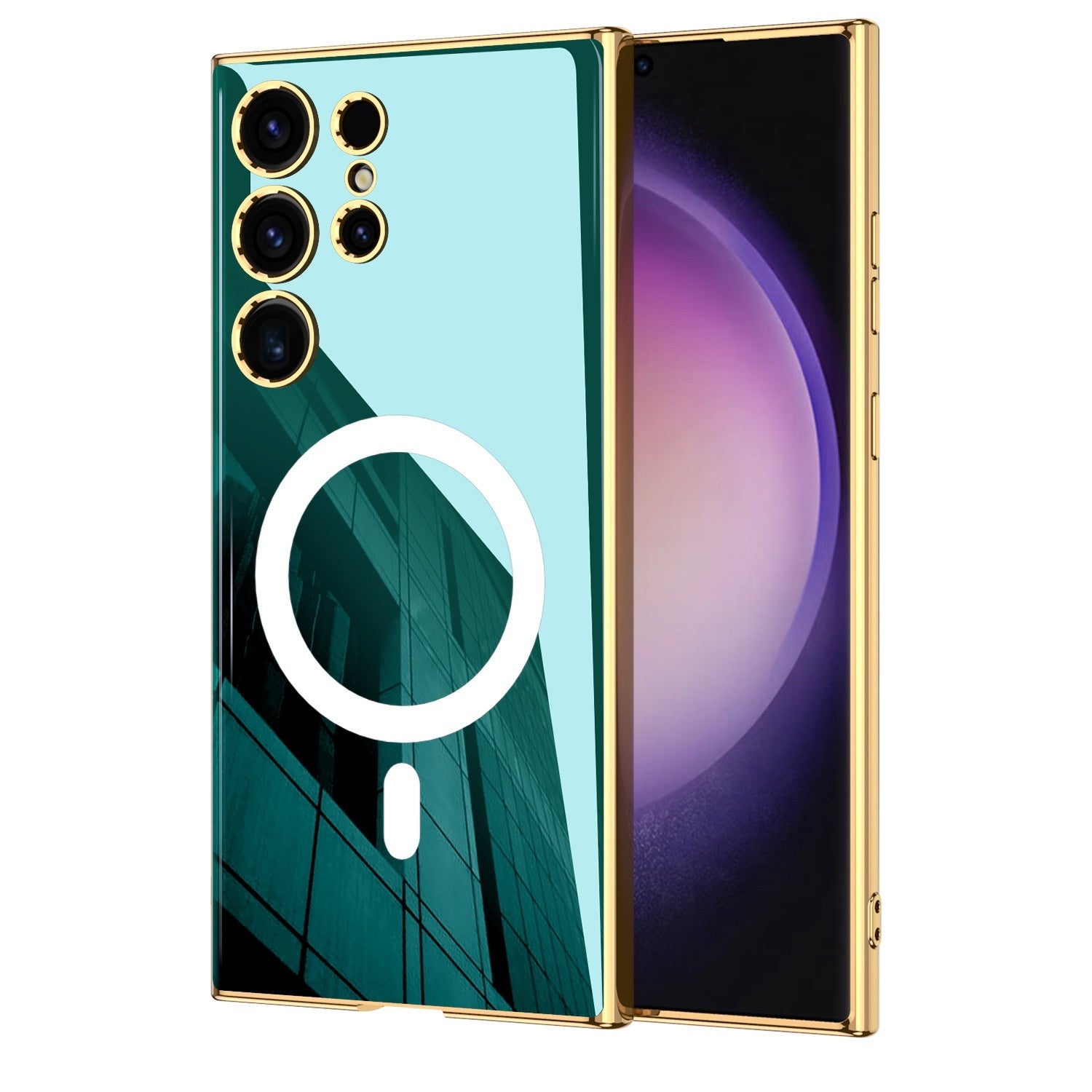 Wireless Charger Circle Magnetic Drop-resistant S24 Ultra-thin Plating Protective Cover Phone Case Wireless Charger Circle Magnetic Drop-resistant S24 Ultra-thin Plating Protective Cover Phone Case